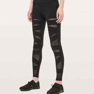 LULULEMON - black mesh tech leggings